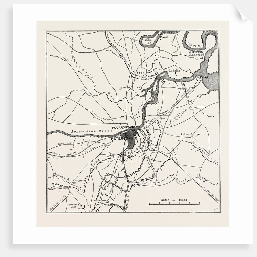 Plan of Petersburg, and Vicinity, Showing the Confederate and Federal Forts, American Civil War by Anonymous