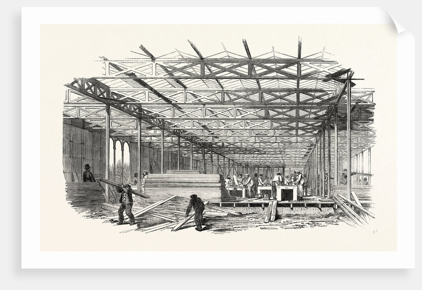 The Great Exhibition: The Building of the Crystal Palace, the South Aisle Looking West, London by Anonymous