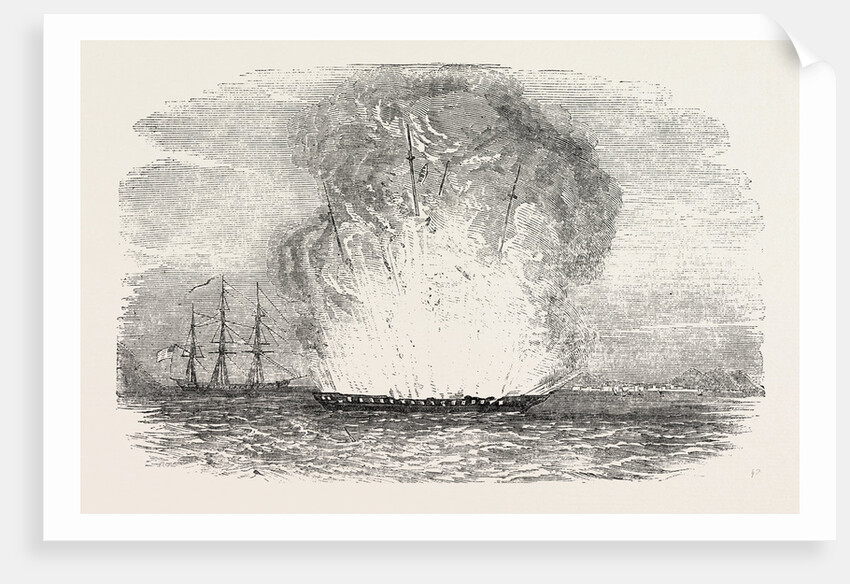 Explosion of the Portuguese Frigate Donna Maria II at Typa by Anonymous
