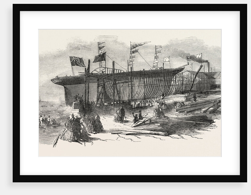 Launch of the Marion Macintyre, and Part of the Ship Iron Frame, at Messrs Jordan and Getley's Building Yard Liverpool by Anonymous
