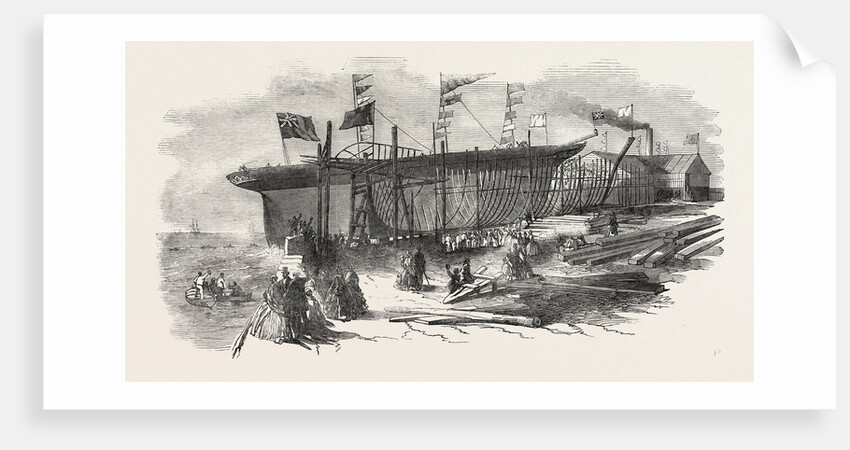 Launch of the Marion Macintyre, and Part of the Ship Iron Frame, at Messrs Jordan and Getley's Building Yard Liverpool by Anonymous