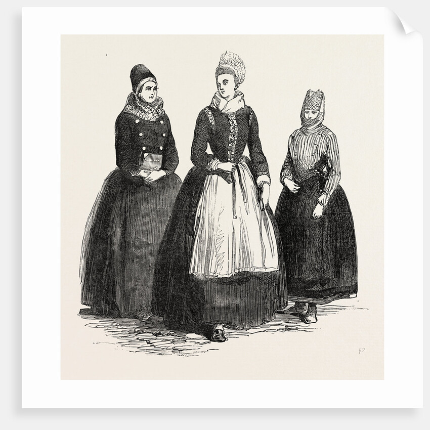 Costumes on the Island of Funen, Denmark: Confirmation Dress, Bridal Dress, Fisherman's Wife by Anonymous