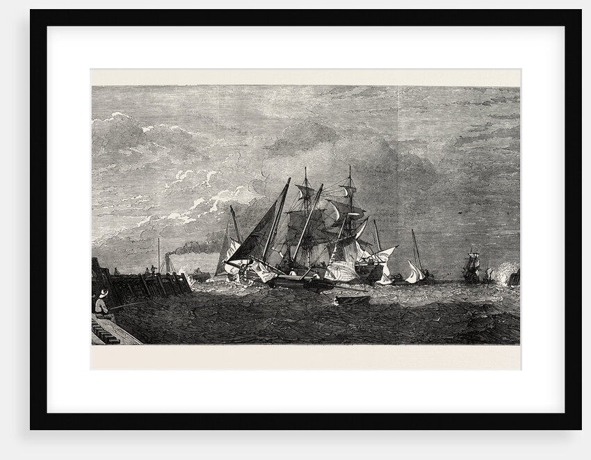 Exhibition of the Society of Painters in Water Colours, Vessels Leaving the Harbour of Great Yarmouth by Anonymous