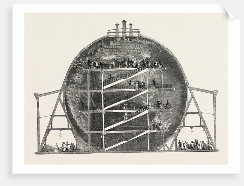 Mr. Wyld's Model of the Earth, Sectional View by Anonymous