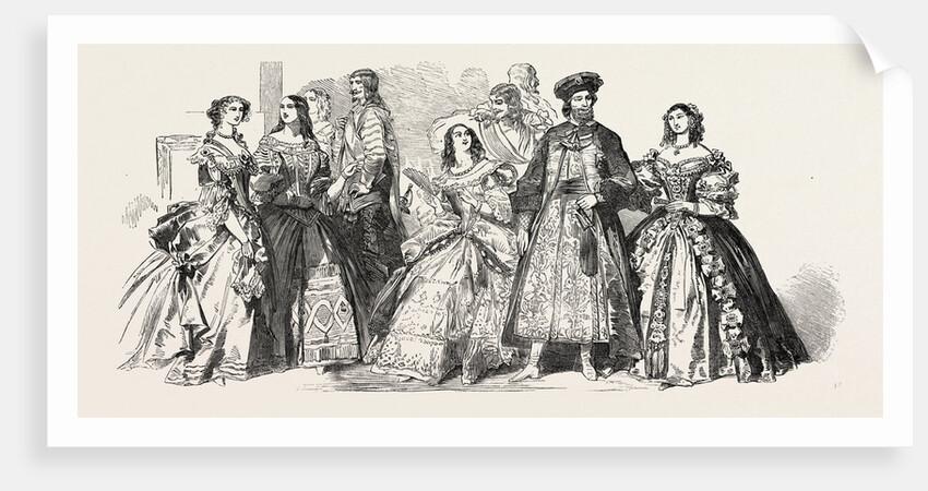 Costumes Worn by the Countess of Strathmore, Lady Adeliza Fitzalan Howard, Mrs. Daniell, Baron Brunnow, Baroness Brunnow by Anonymous