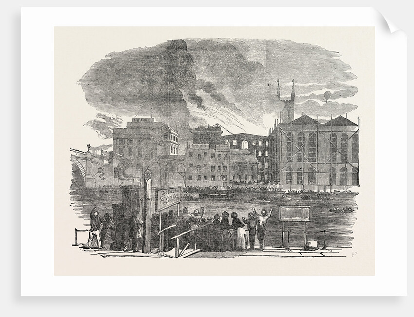 Destructive Fire at Hibernia Wharf, Southwark, London by Anonymous