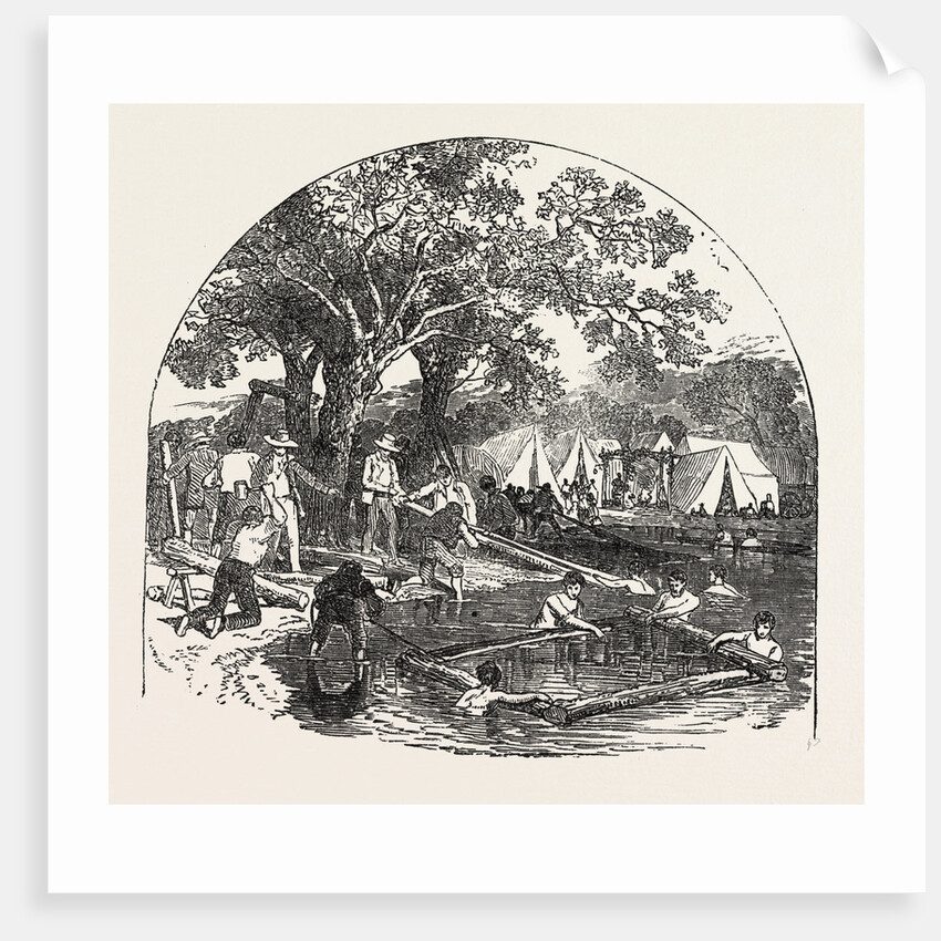 Formation of a Bridge by the Mormons by Anonymous