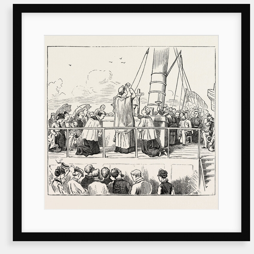On the Way to Paray-Le-Monial, France: Mass on Board the Steamer by Anonymous