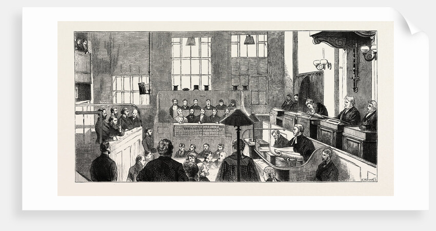 The Great City Forgeries: Trial of the Accused at the Central Criminal Court. Austin Biron Bidwell; George Macdonnell; George Bidwell; Edwin Noyes; Henry Avory, Esq., Clerk of the Court; Mr. Justice Archibald Alderman; Sir W.R. Carden by Anonymous