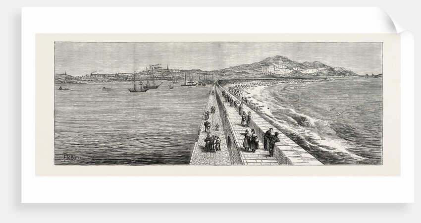 Inauguration of the Holyhead Breakwater and Harbour of Refuge by H.R.H. The Prince of Wales: View of the Head from the Breakwater, Wales by Anonymous
