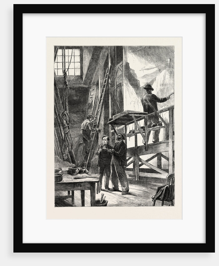 A Scene Painter's Studio: Preparing for Christmas, Sketched at the Haymarket Theatre, London by Anonymous