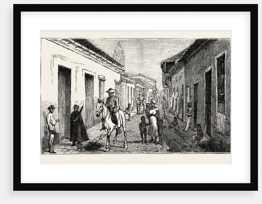 Views in Santiago De Cuba: A Street View in the Town, Cuba by Anonymous