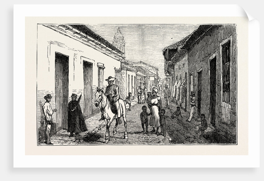 Views in Santiago De Cuba: A Street View in the Town, Cuba by Anonymous