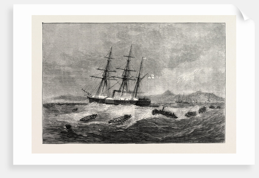 The Ashantee War: Landing the Forces for Sir Garnet Wolseley's Recent March on Dunquah, Anglo Ashanti War, Ghana by Anonymous