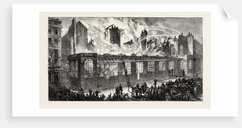 Burning of the Old Paris Opera House, Viewed from the Rue Le Peletier, France by Anonymous