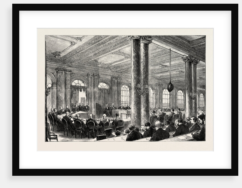 Trial of Marshal Bazaine at Versailles, France: General View of the Court; Duc D'Aumale, Marshal Bazaine, M. Lachaud, Reporters' Box by Anonymous