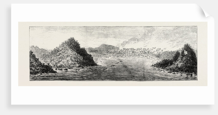 The Ashantee War: View of Aquidah, Shelled by H.M.S. Druid, August 28, 1873, Anglo Ashanti War, Ghana by Anonymous
