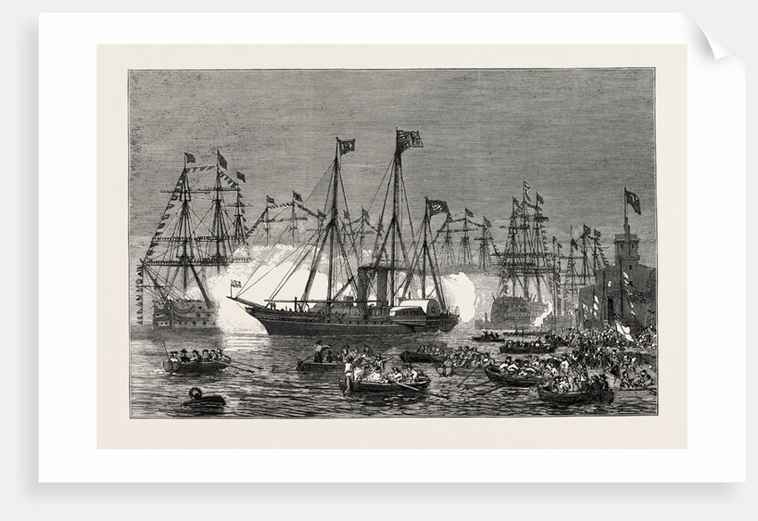 The Naval Review at Spithead: The Shah in the Royal Yacht Victoria and Albert Inspecting the Fleet by Anonymous