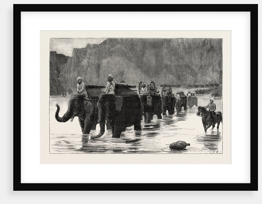 Afghanistan: A Company of the Royal Artillery Crossing the Daranta Ford, Cabul River by Anonymous