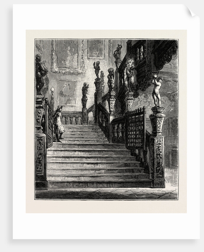 Hatfield House, Hertfordshire, the Seat of the Marquis of Salisbury: The Grand Staircase by Anonymous