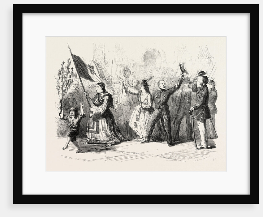 The Revolution in Naples: Street Scene in Naples the Day after the Arrival of Garibaldi, Italy by Anonymous
