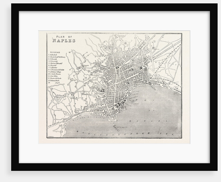 Map of Naples, Italy by Anonymous
