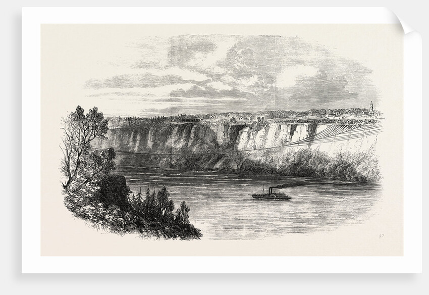 Farina, with a Man on His Back, Crossing the Niagara on a Tightrope, Seen from Clifton House Balcony, August 29, 1860 by Anonymous