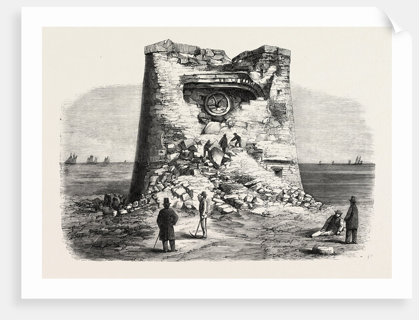 Destruction of the Martello Tower, Eastbourne, Sussex, by Sir W. Armstrong's Guns, at a Distance of 1032 Yards by Anonymous