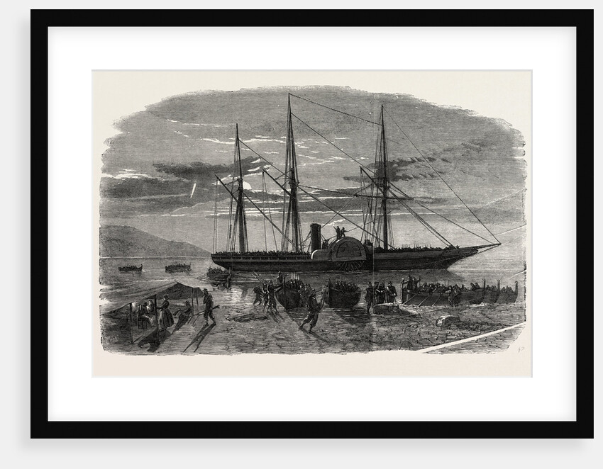 The Revolution in Sicily: Departure of Missori's Expedition on the Night of August 8 from the Faro Point, Messina, to Surprise the Torre Cavallo Fort, on the Calabrian Shore by Anonymous