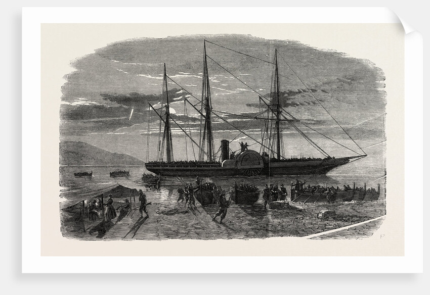 The Revolution in Sicily: Departure of Missori's Expedition on the Night of August 8 from the Faro Point, Messina, to Surprise the Torre Cavallo Fort, on the Calabrian Shore by Anonymous