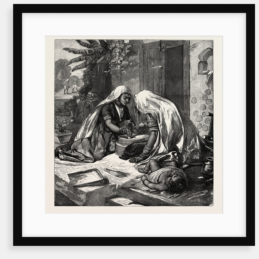 The Famine in India: Women Grinding Corn by Anonymous