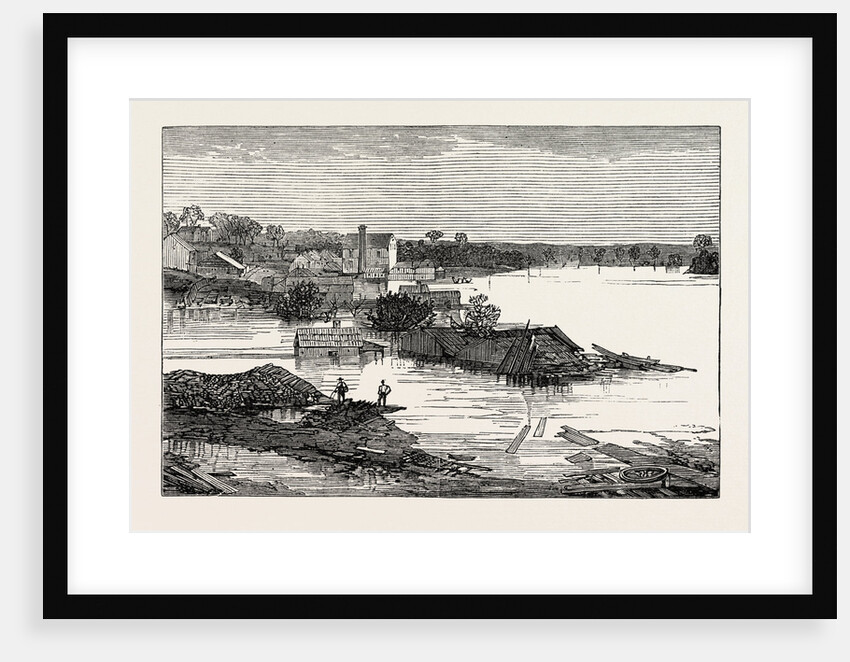 Inundations in the United States of America: Cumberland River, Looking Up Stream, at Clarksville, Tennessee by Anonymous