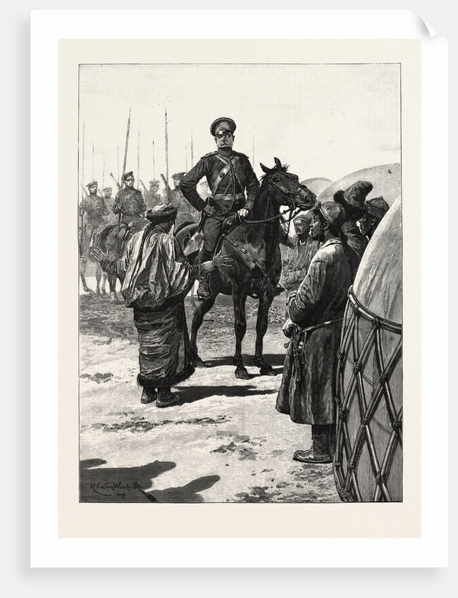 Advance of Russian Civilisation: A Sotnia of Cossacks at a Village in Chinese Tartary by Anonymous