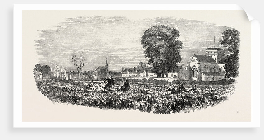 The Procession Passing the Church and Hospital of St. Cross, Winchester by Anonymous