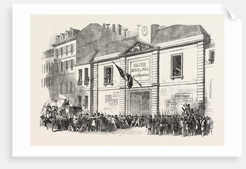 The Revolution in France: Marie of the 10th Arrondissement, Paris. Arrest of Representatives. M. Berryer Addressing the People, 1851 by Anonymous