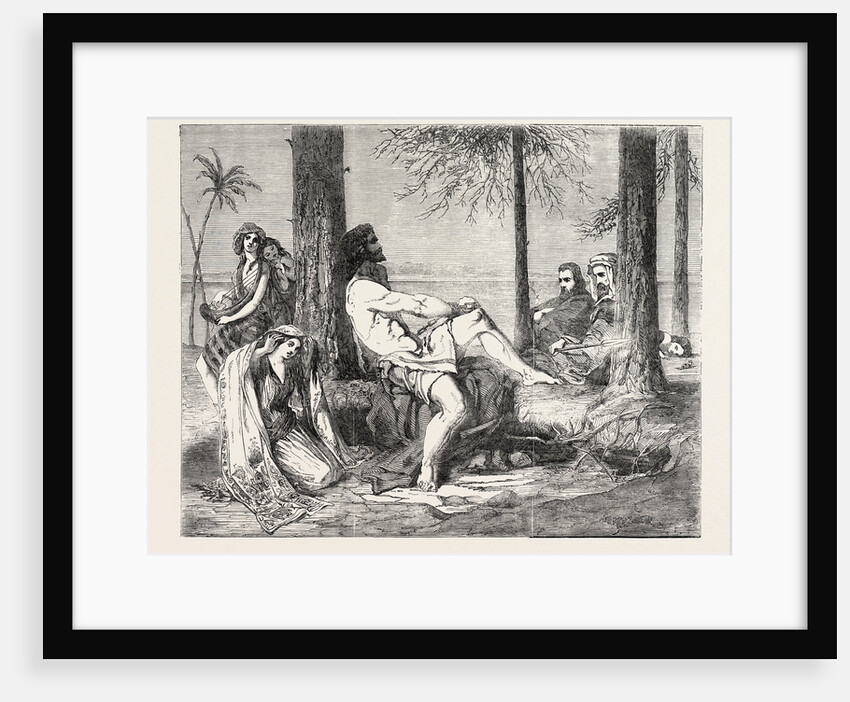 Historical Painting Delilah Asking Forgiveness of Samson. by Anonymous