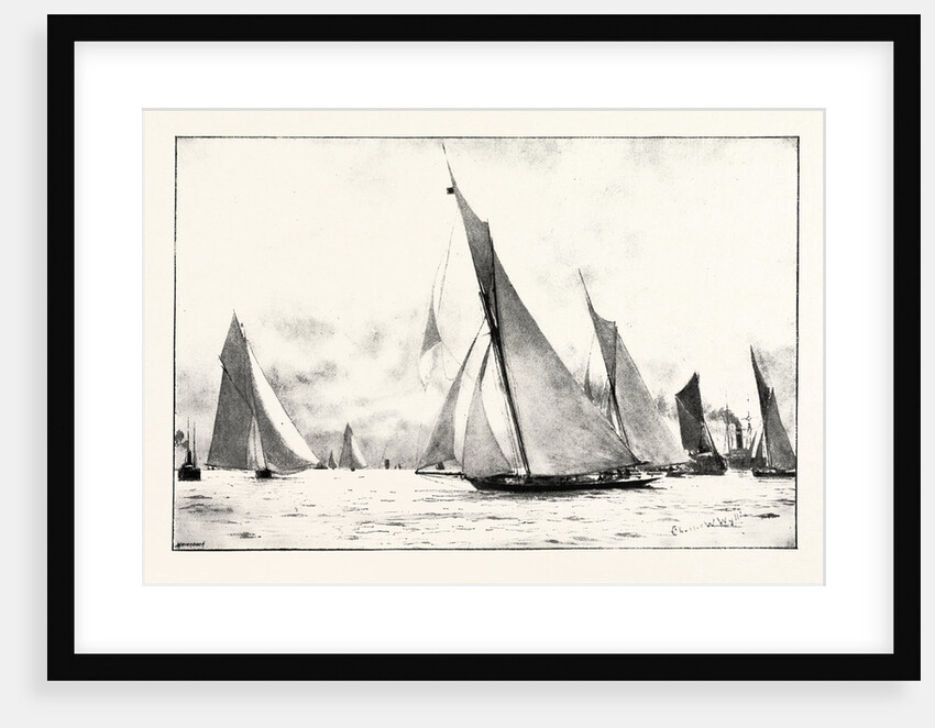 The First Race of the Royal Thames Yacht Club: The Iverna, Meteor and Maid Marian Running Home by Anonymous