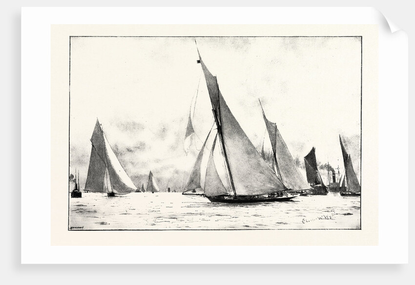 The First Race of the Royal Thames Yacht Club: The Iverna, Meteor and Maid Marian Running Home by Anonymous
