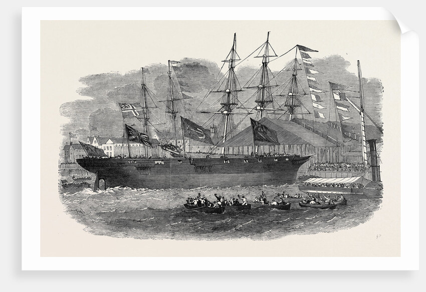 Launch of a War-Steamer at Limehouse Dockyard. by Anonymous