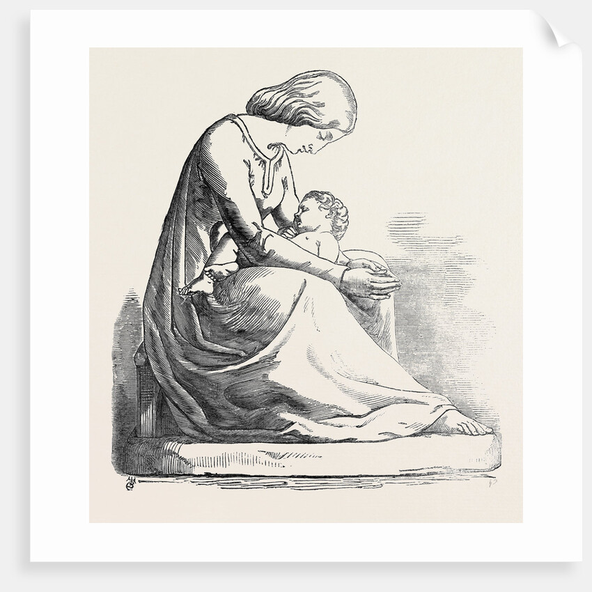 The Mother's Prayer. (Sculpture), Exhibition of the Royal Academy by Anonymous