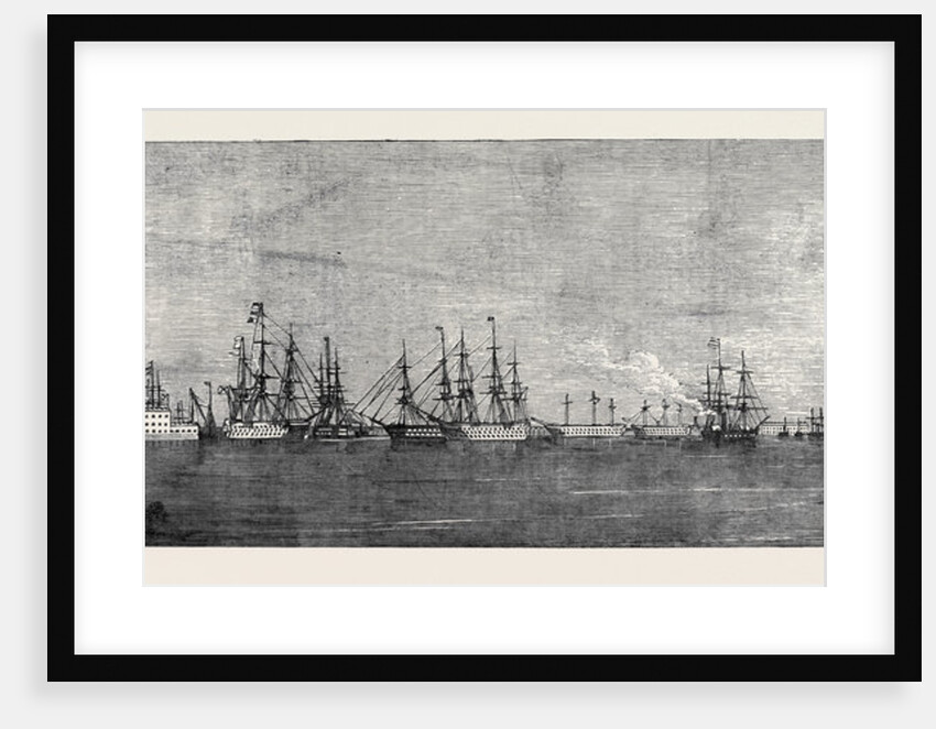 The Russian Navy at Cronstadt, Sketched from the Paddle Box of H.M.S. Merlin by Anonymous