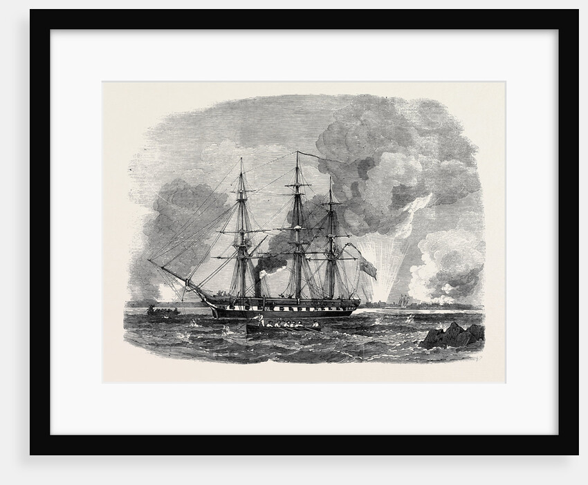 The Baltic Fleet: the Amphion, 34 Gun Frigate, Among the Batteries at Sandhamn Helsingfors by Anonymous