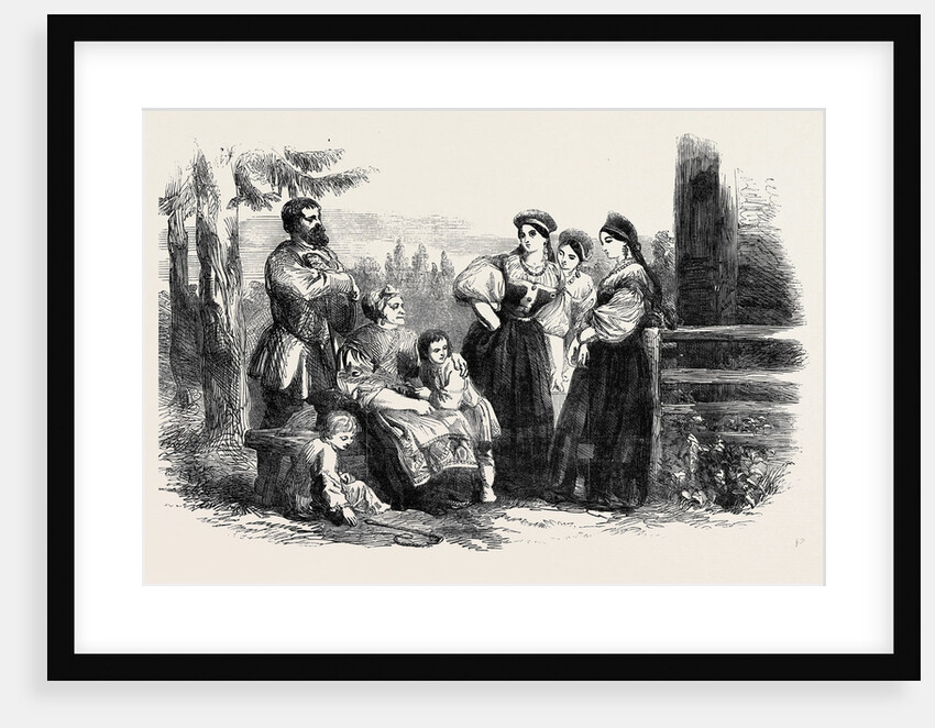 Russian Life: Fete Costume of Russian Peasants, in the Environs of St. Petersburg by Anonymous
