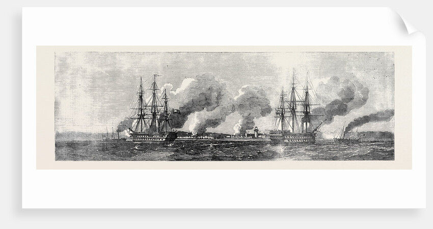 H.M.S. Exmouth and Blenheim Covering Gun Boats During an Attack on the Forts at the Mouth of the Narva by Anonymous