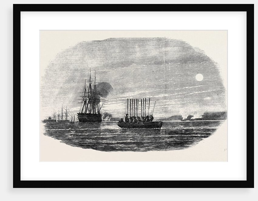 The Gun Boats Thistle and Weasel Cutting Out Trading Craft, Off Cronstadt by Anonymous