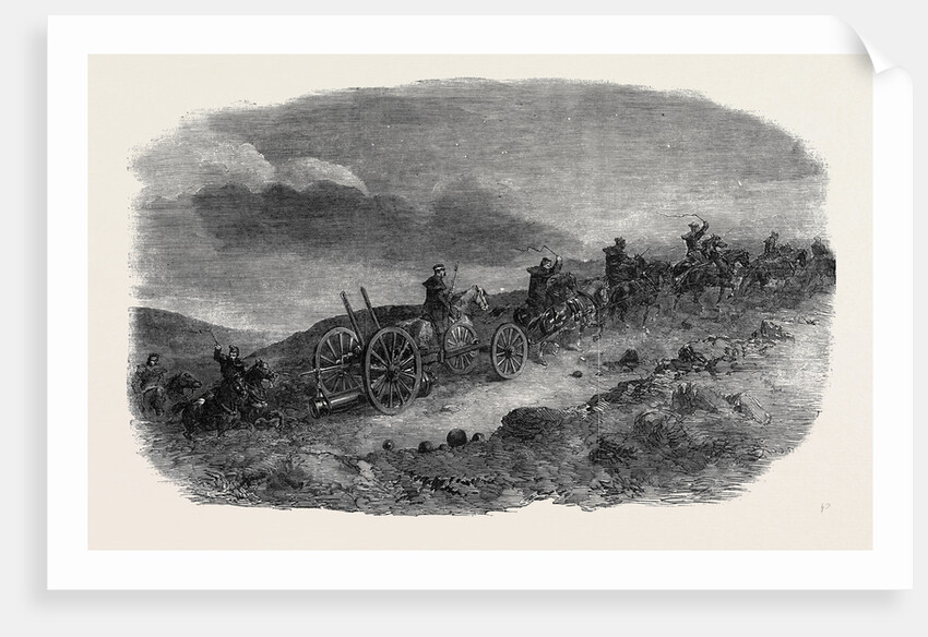 Before Sebastopol, Artillery Taking Lancaster Guns Down to the First Parallel by Night; Crimean War by Anonymous