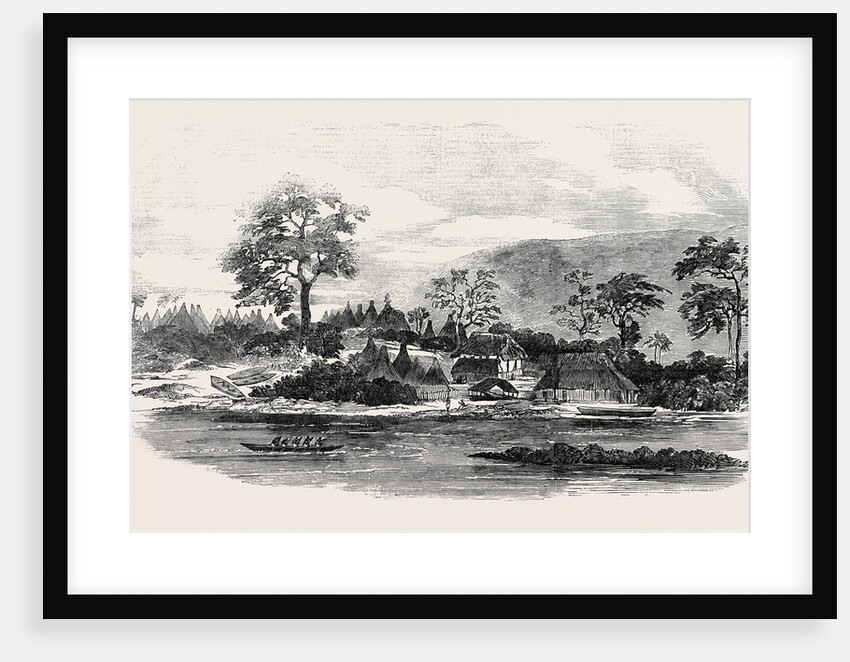 Part of the Mandingo Town of Malaghea, on the Mellicourie River, West Coast of Africa by Anonymous