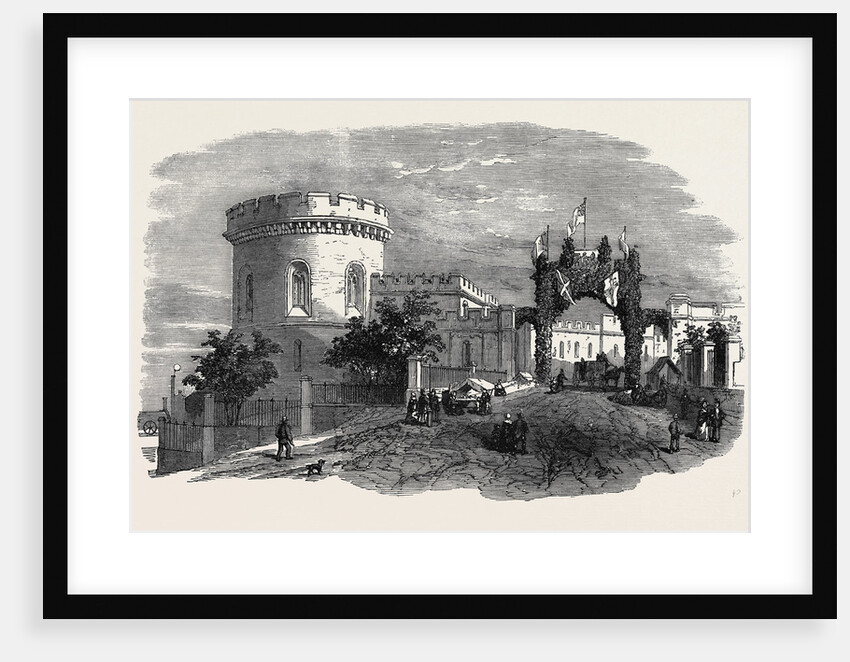 Meeting of the Royal Agricultural Society of England, at Carlisle: The Court Houses, Carlisle, and Triumphal Arch, August 11, 1855 by Anonymous