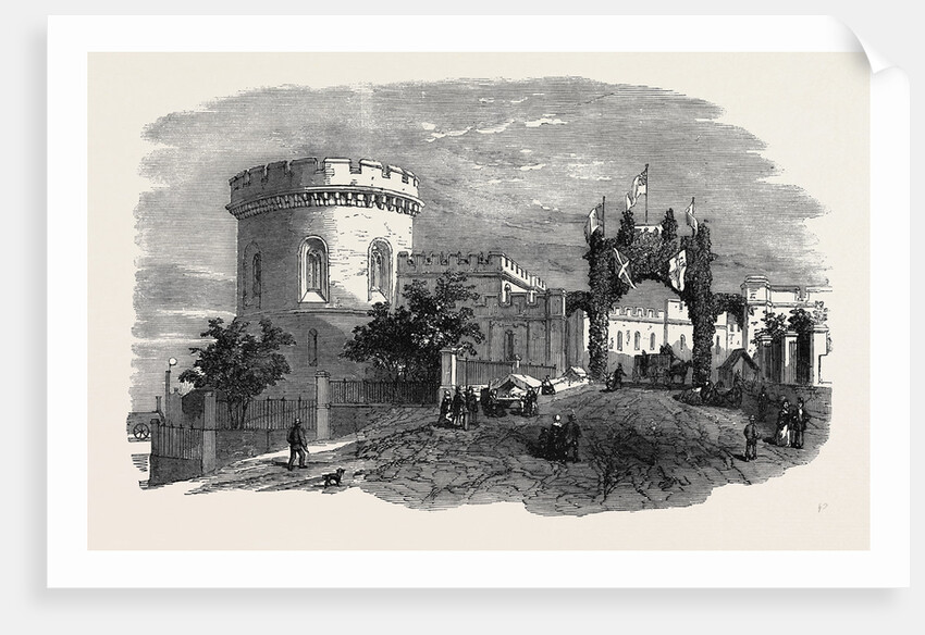 Meeting of the Royal Agricultural Society of England, at Carlisle: The Court Houses, Carlisle, and Triumphal Arch, August 11, 1855 by Anonymous