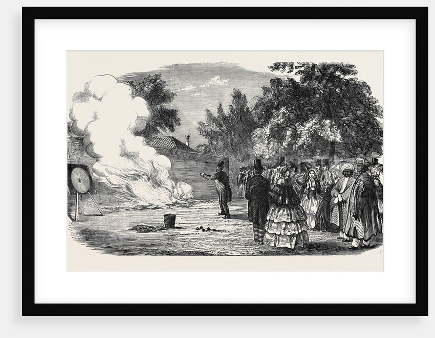 Captain Disney's War Projectile Experiments, in the Grounds of Mulgrave House, Fulham by Anonymous